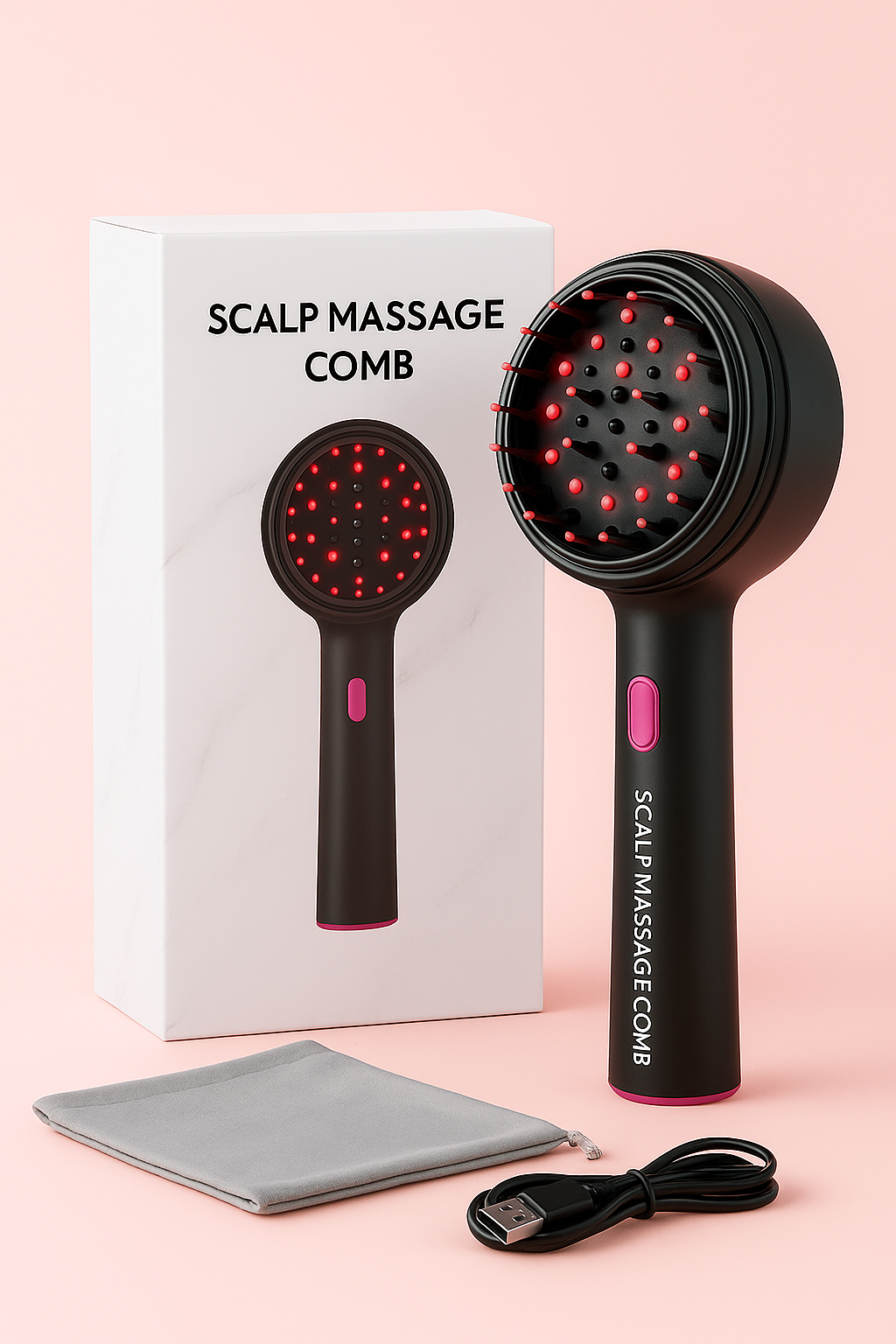 Brosse de Massage Cuir Chevelu – Scalp Massage Comb LED