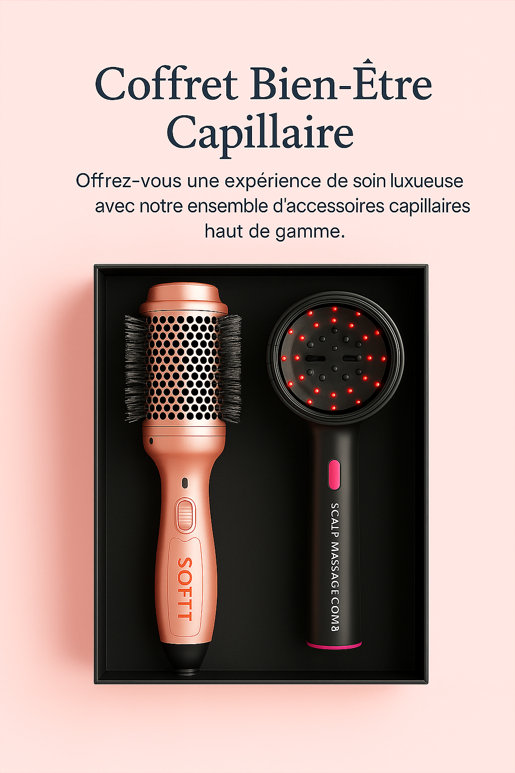 Coffret Beauté Premium – Brosse Lissante & Peigne Massant